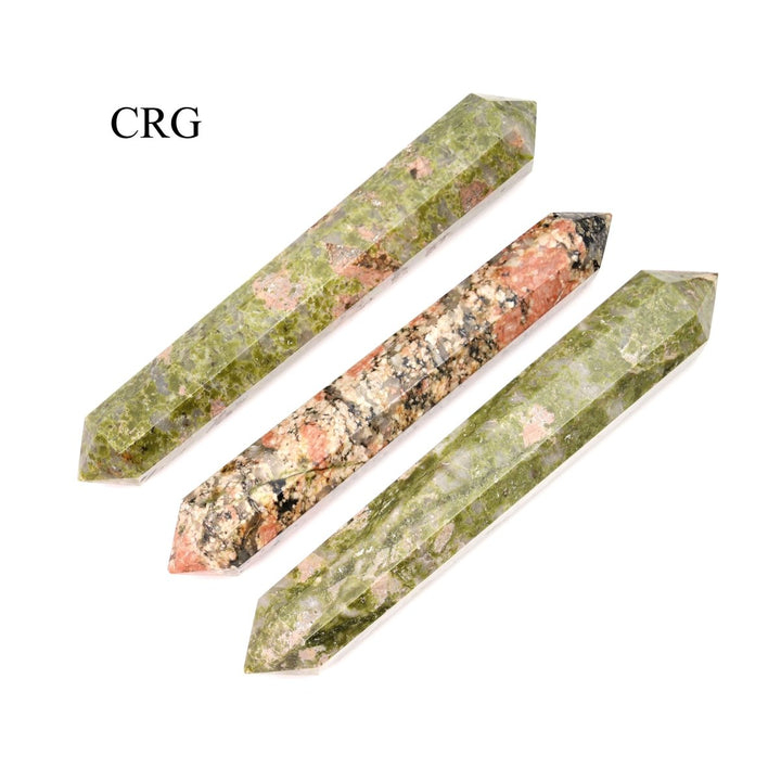 SET OF 2 - Unakite Double Terminated Wand / 3 - 5" AVGCrystal River Gems