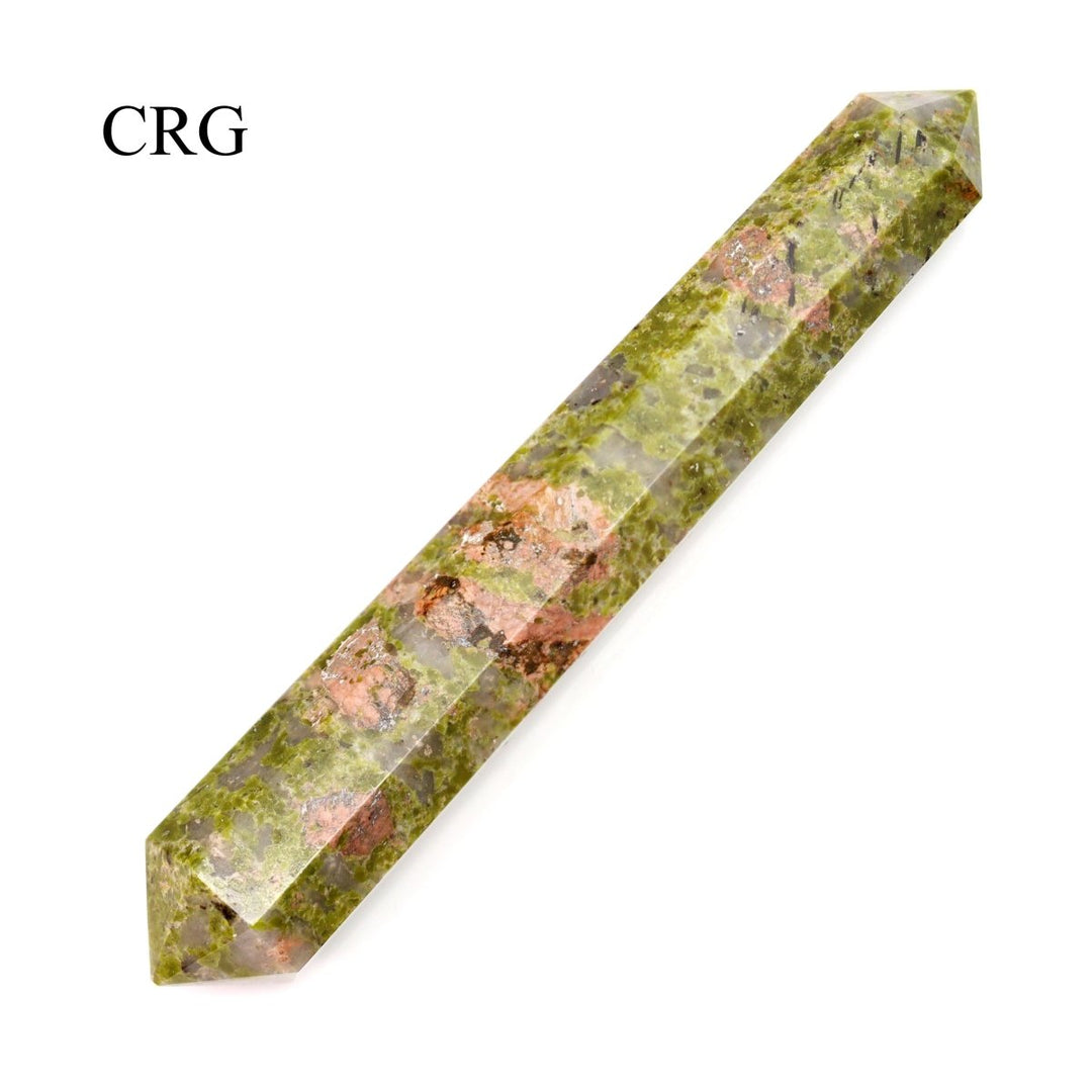 SET OF 2 - Unakite Double Terminated Wand / 3 - 5" AVGCrystal River Gems