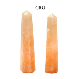 SET OF 2 - Yellow Quartz Gemstone Obelisk Point / 2-3