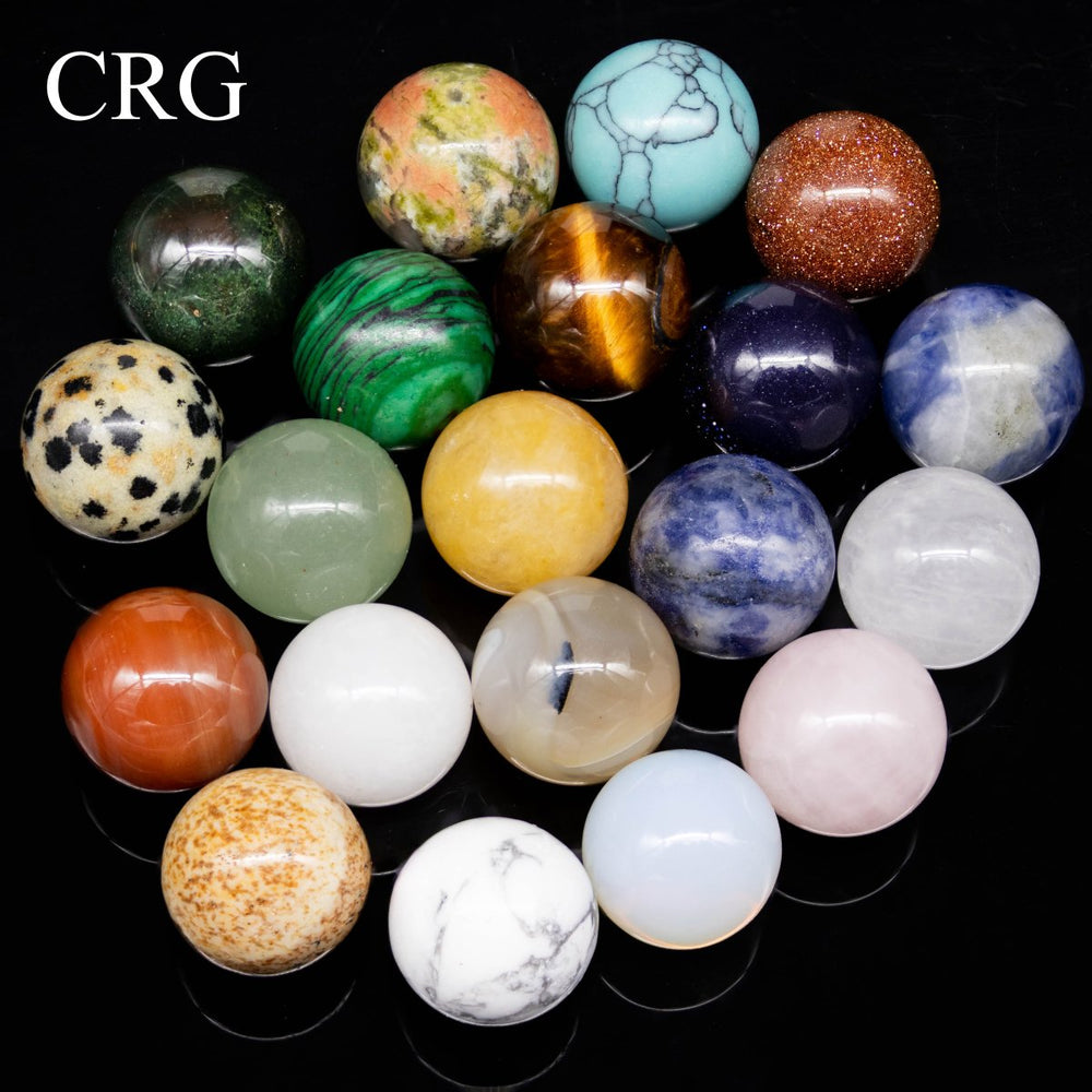 SET OF 20 - Gemstone Mini Spheres / 10 - 12mm AVGCrystal River Gems