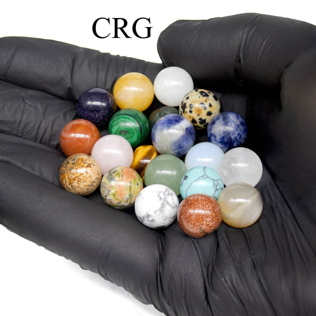 SET OF 20 - Gemstone Mini Spheres / 10-12mm AVG