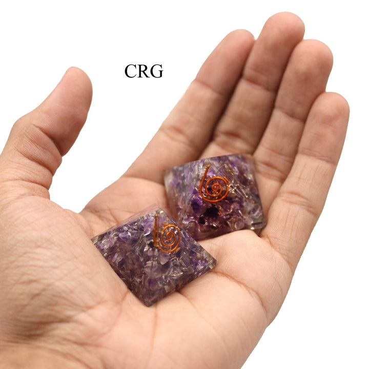 SET OF 3 - Amethyst Chip Orgonite Pyramid / 1" AVGCrystal River Gems