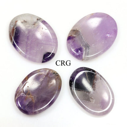SET OF 4 - Amethyst Worry Stones with Thumb Indent / 1" AVG - Crystal River Gems