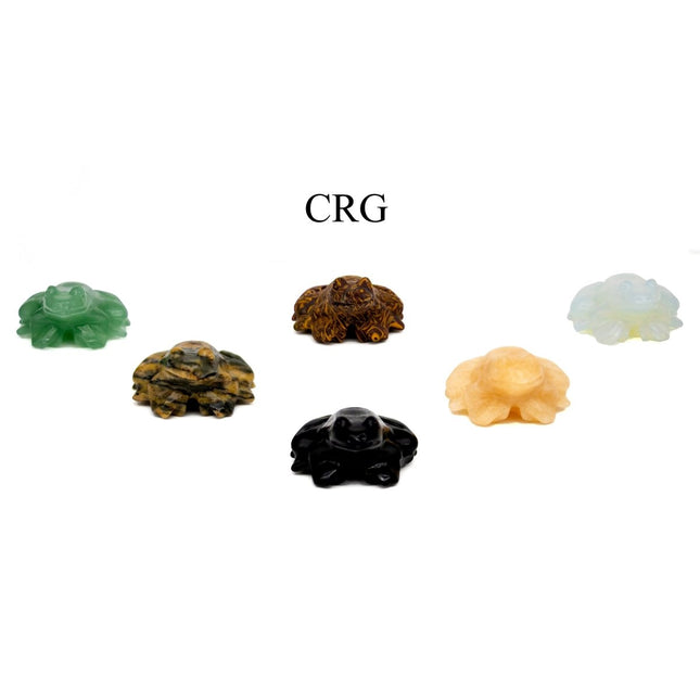SET OF 4 - Assorted Gemstone Frogs / 3cm AVG