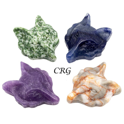SET OF 4 - Assorted Gemstone Wolves / 1.5" Avg - Crystal River Gems
