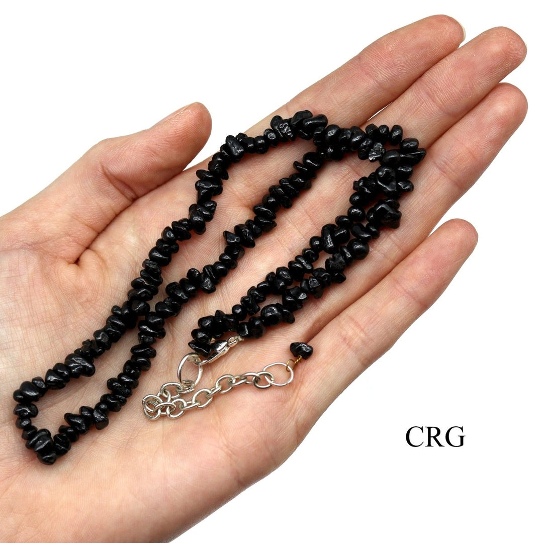 Black Tourmaline Strand Chip Choker Necklace (4 Pieces) Wholesale Crystal Gemstone JewelryCrystal River Gems