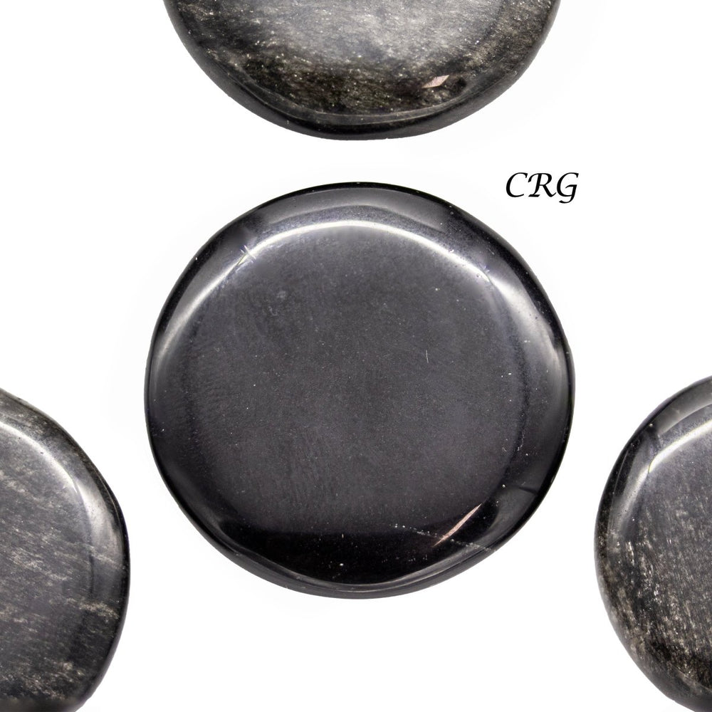 SET OF 4 - Black Tourmaline Polished Pocket Stones / 1.5" Avg