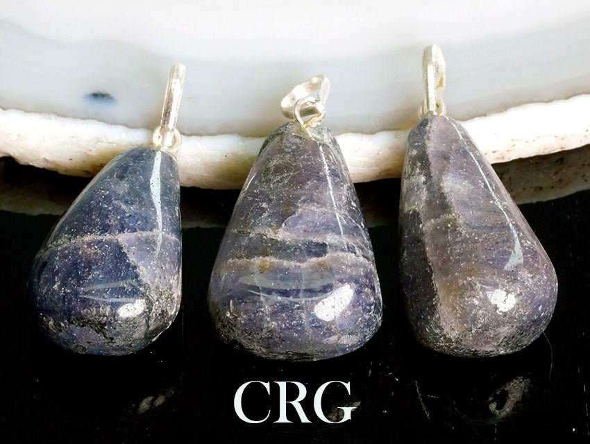 SET OF 3 - Blue Aventurine Teardrop Pendant with Silver Bail / 1" AVGCrystal River Gems