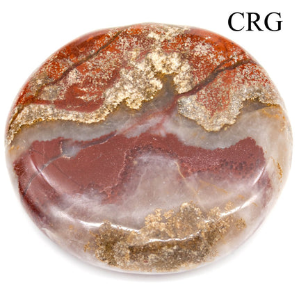 SET OF 4 - Brecciated Red Jasper Polished Pocket Stones / 1.5" AVG