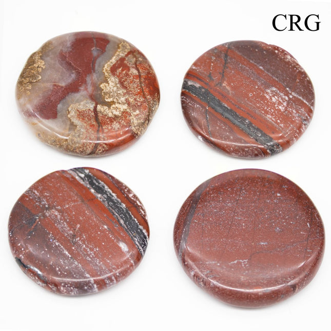 SET OF 4 - Brecciated Red Jasper Polished Pocket Stones / 1.5" AVG - Crystal River Gems