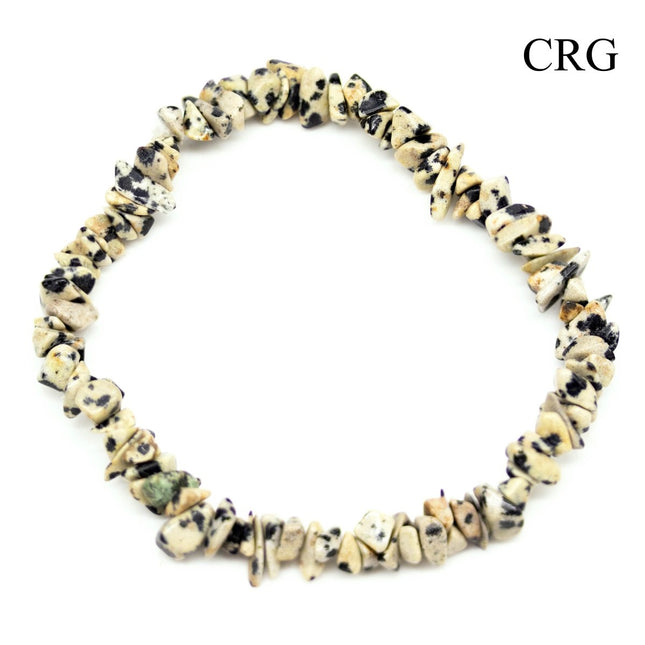 SET OF 4 - Dalmatian Jasper Chip Bracelets / 4-7mm AVG - Crystal River Gems