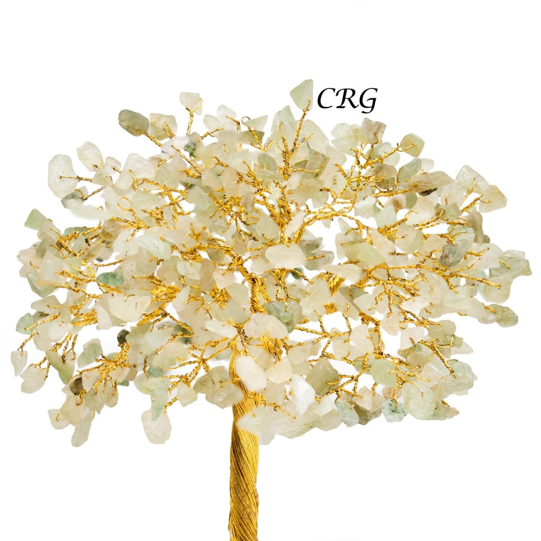 SET OF 4 -Green Aventurine - 500 Gemstone Chip Tree w/ Cluster Base - Gold Wire