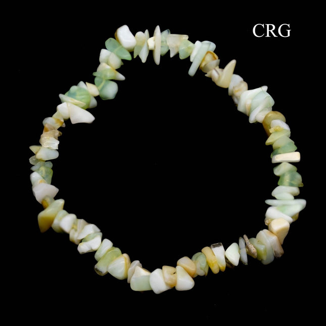SET OF 4 - Green Opal Chip Bracelets / 4-7mm AVG - Crystal River Gems