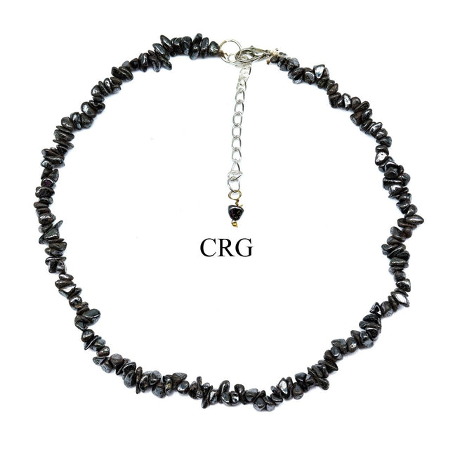 SET OF 4 - Hematite Chip Choker Necklace / 16" AVG - Crystal River Gems