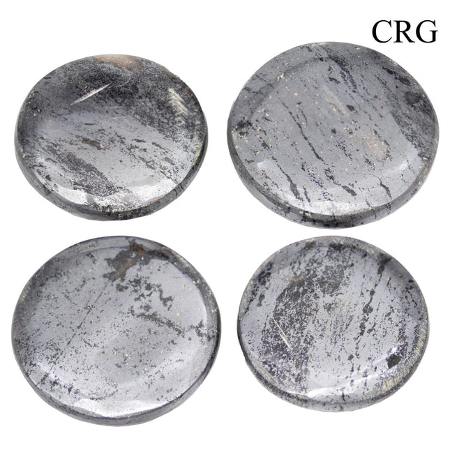 SET OF 4 - Hematite Polished Pocket Stones / 1.5" AVG - Crystal River Gems