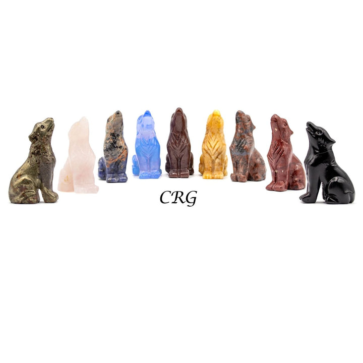 SET OF 4 - Howling Wolf CarvingCrystal River Gems