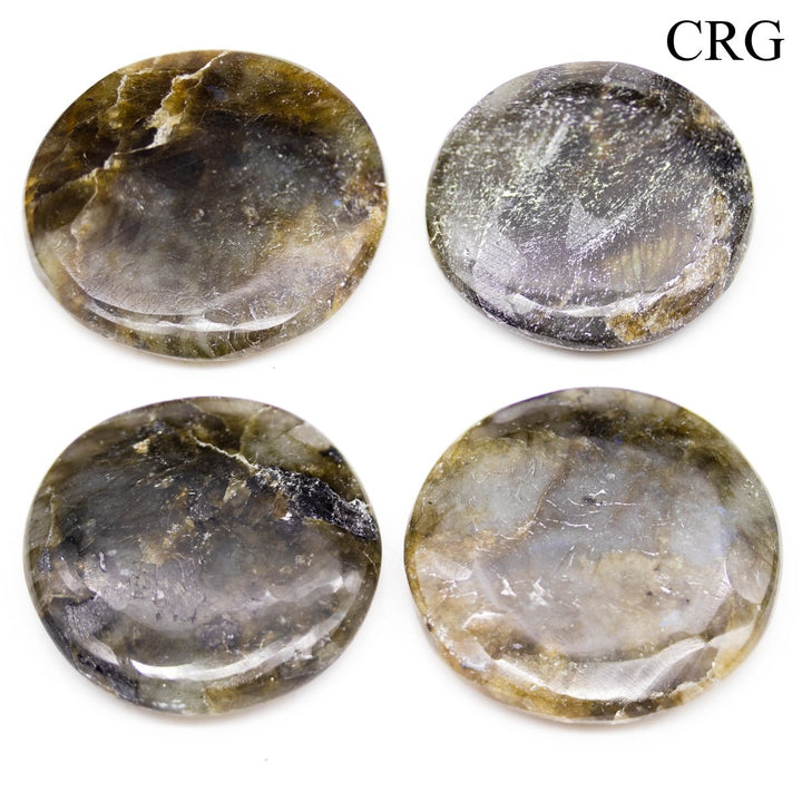 SET OF 4 - Labradorite Polished Pocket Stones / 1.5" AVG