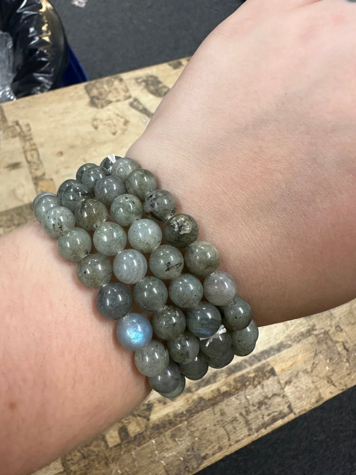 SET OF 4 - Labradorite Premium Bead Stretch Bracelet / 10 - 15mm AVGCrystal River Gems