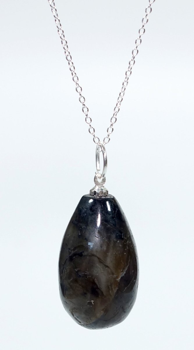 SET OF 4 - Labradorite Teardrop Pendant w/ Silver Bail / 1" AvgCrystal River Gems