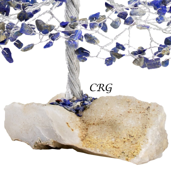 SET OF 4 -Lapis Lazuli - 500 Gemstone Chip Tree w/ Cluster Base - Silver Wire