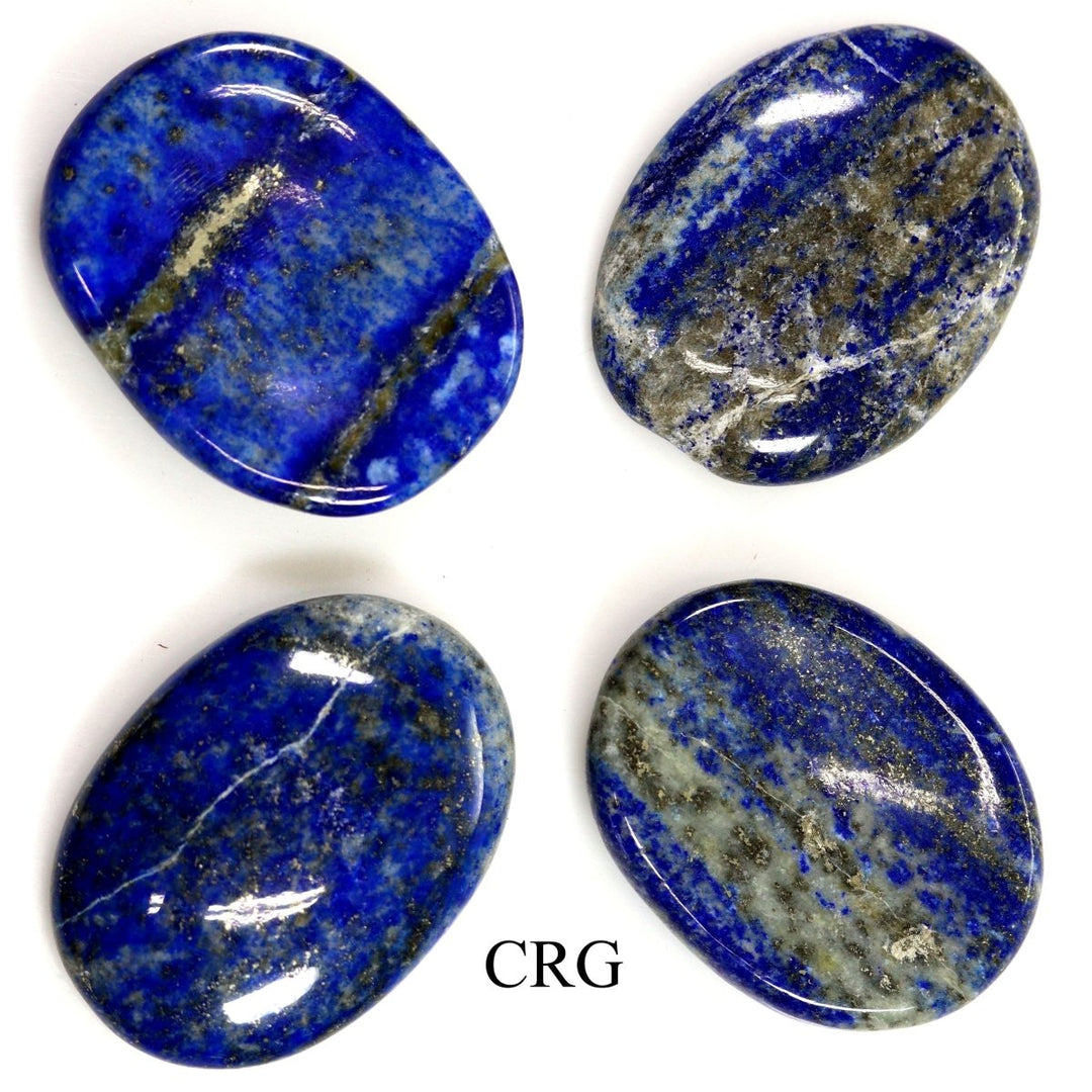 SET OF 4 - Lapis Worry Stones with Thumb Indent / 1" AVG