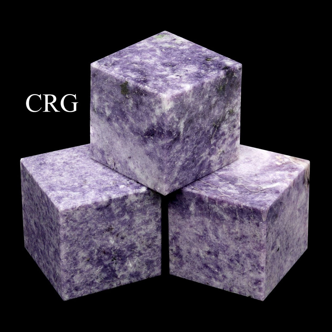 SET OF 4 - Lepidolite Gemstone Cubes / 40 - 45mm AVGCrystal River Gems