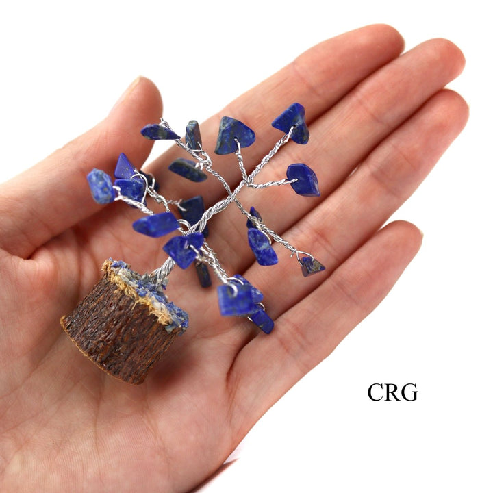 SET OF 4 - Mini Lapis Gemstone Chip Tree / 1 - 2" AVGCrystal River Gems