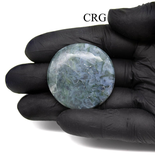 SET OF 4 - Moss Agate Polished Pocket Stones / 1.5" Avg - Crystal River Gems
