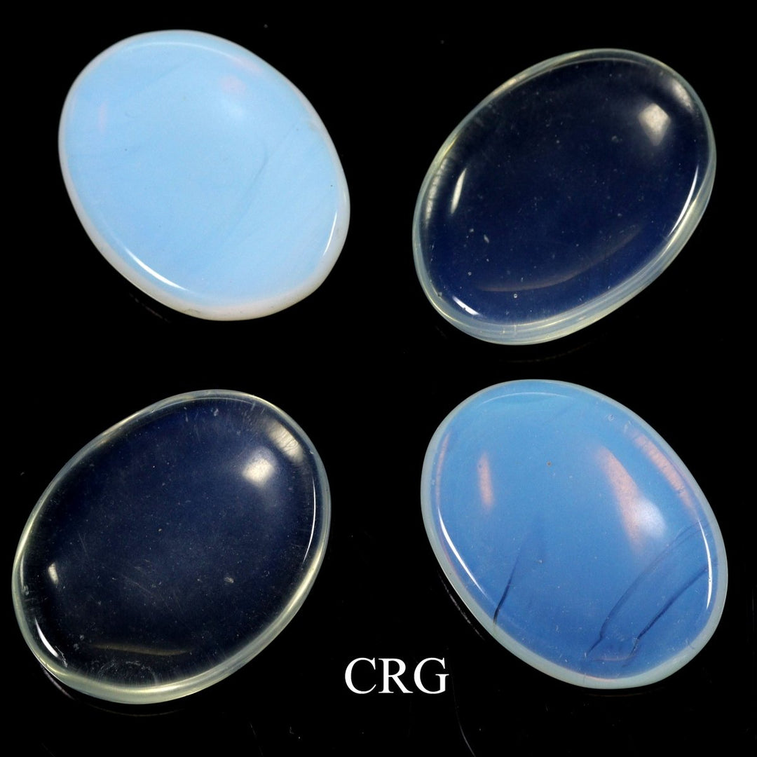 SET OF 4 - Opalite Worry Stones w/ Thumb Indent / 1" Avg