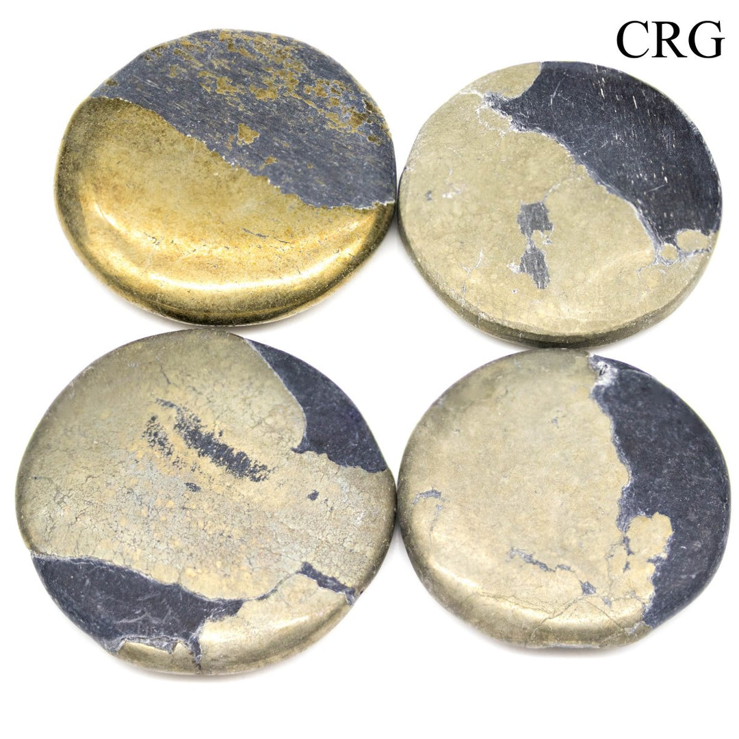 SET OF 4 - Pyrite Polished Pocket Stones / 1.5" AVG