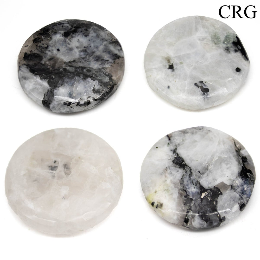 SET OF 4 - Rainbow Moonstone Polished Pocket Stones / 1.5" AVG