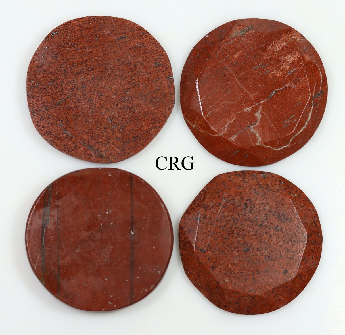 SET OF 4 - Red Jasper Faceted Gemstone Disc Phone Decoration / 2