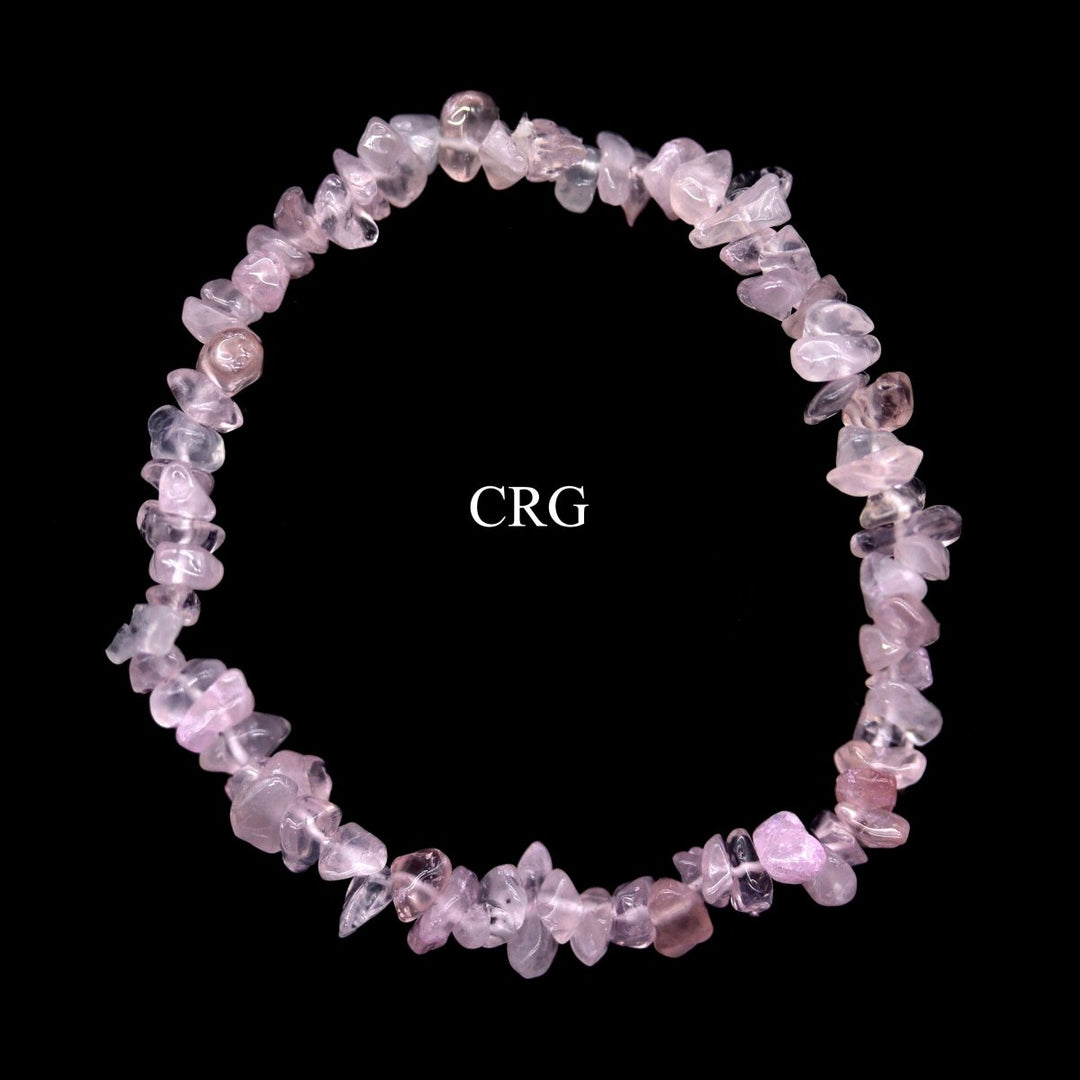 SET OF 4 - Rose Quartz Chip Bracelet / 4-7mm AVG