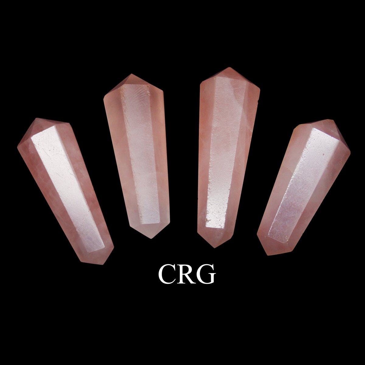 SET OF 4 - Rose Quartz Mini Double Terminated Points / 1