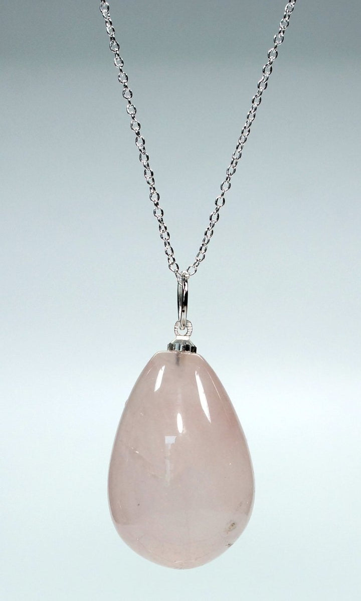 SET OF 4 - Rose Quartz Teardrop Pendant w/ Silver Bail / 1" AvgCrystal River Gems