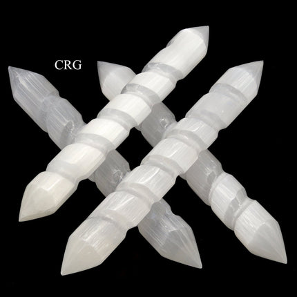 Selenite Double Point Spiral Wand - 5.5"-6" - Set of 4