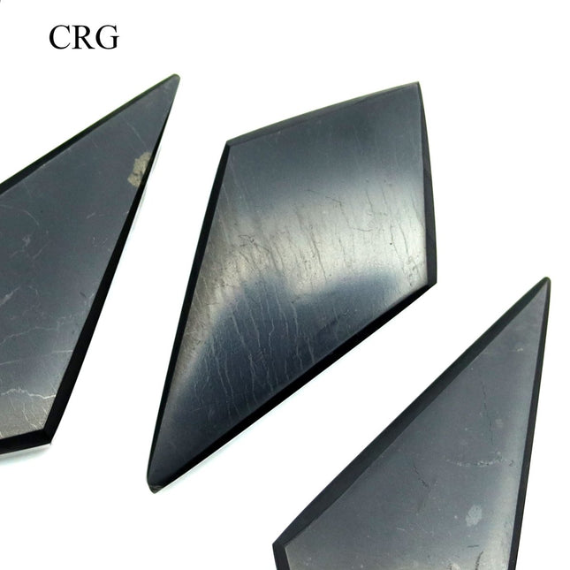 SET OF 4 - Shungite Diamond Drop Pendant / 25mm AVG - Crystal River Gems