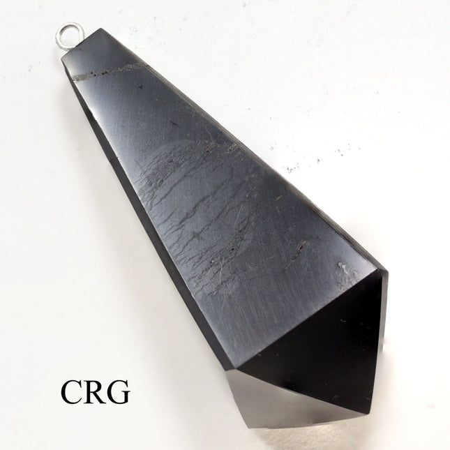 SET OF 4 - Shungite Pendulum Pendant / 50mm AVG - Crystal River Gems