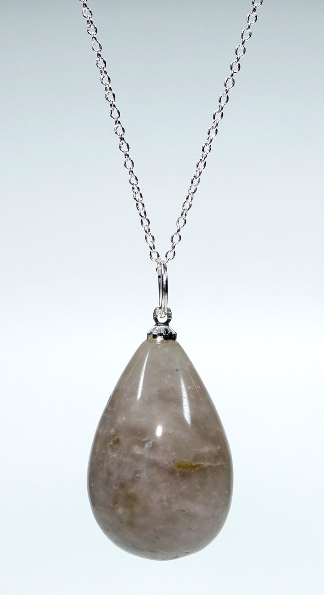 SET OF 4 - Smoky Quartz Teardrop Pendant w/ Silver Bail / 1" AvgCrystal River Gems