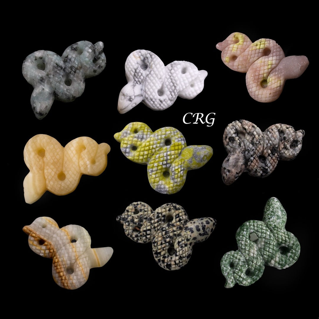 Set of 4 - Snakes Gemstone Crystal CarvingCrystal River Gems