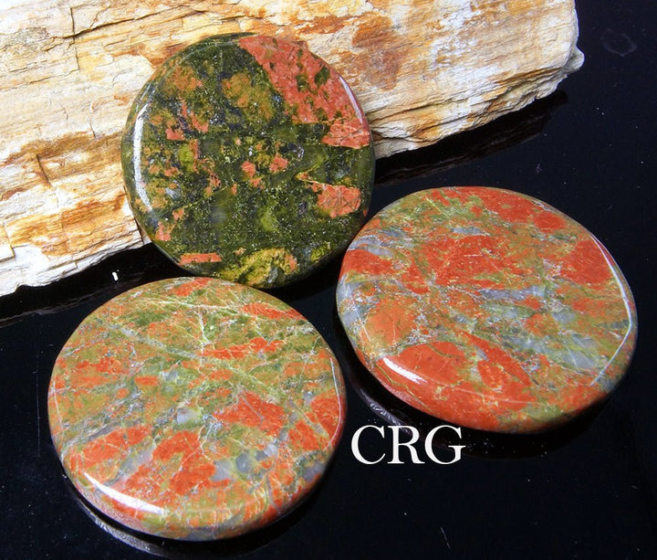 SET OF 4 - Unakite Pocket Stones / 1.5" AVGCrystal River Gems