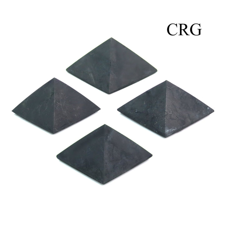 SET OF 4 - Unpolished Shungite Pyramids / 25mm AVGCrystal River Gems