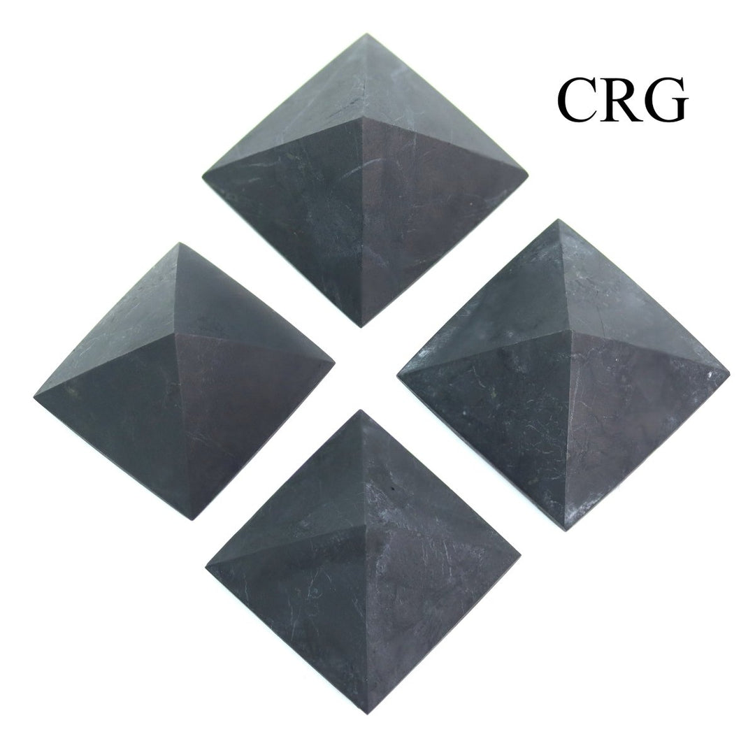 SET OF 4 - Unpolished Shungite Pyramids / 25mm AVGCrystal River Gems