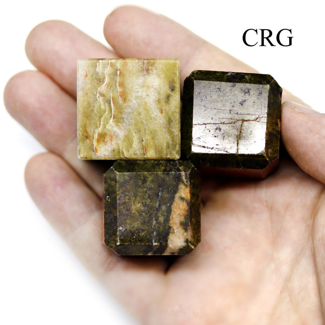 SET OF 4 - Vesuvianite Cubes / 30-40mm AVG - Crystal River Gems
