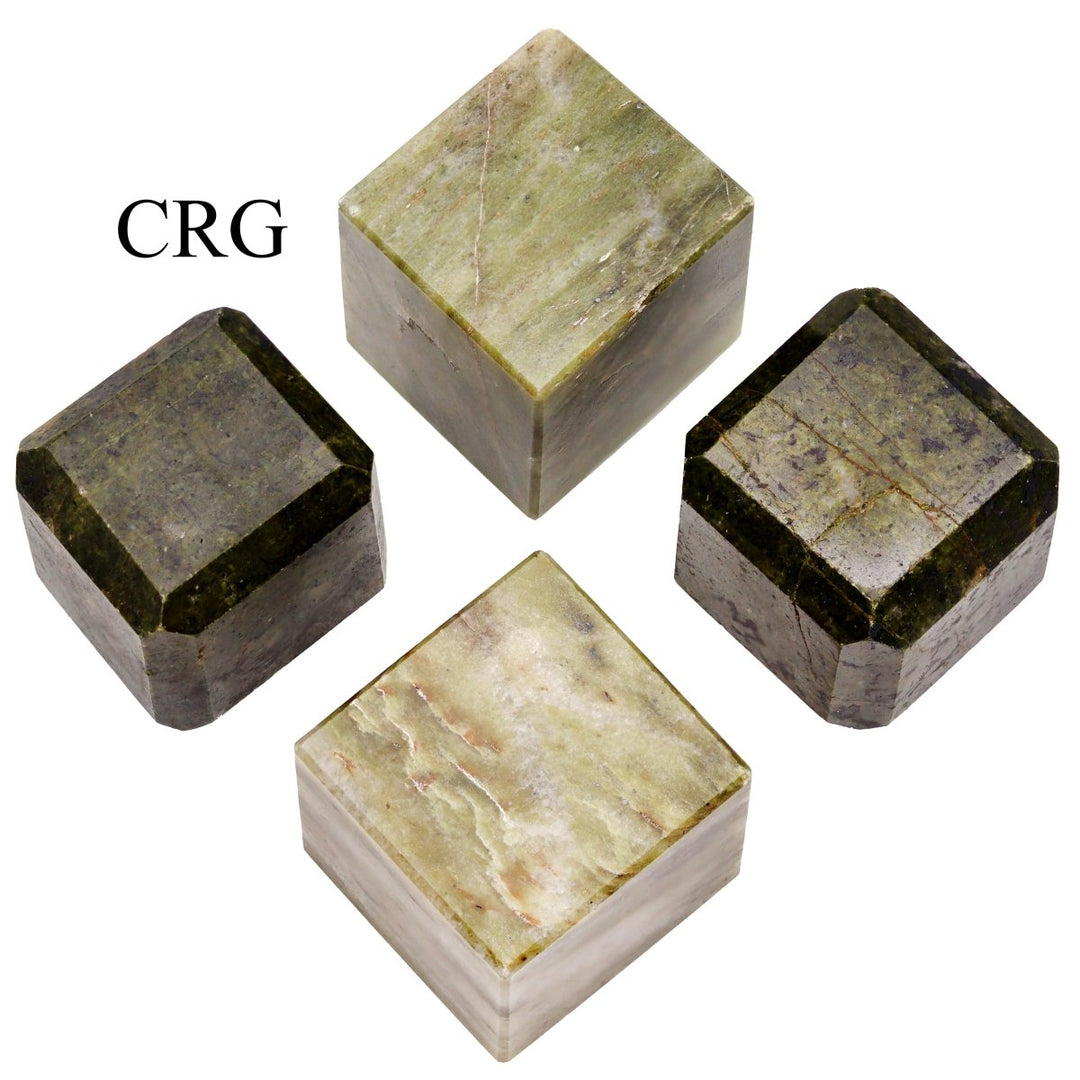SET OF 4 - Vesuvianite Cubes / 30-40mm AVG