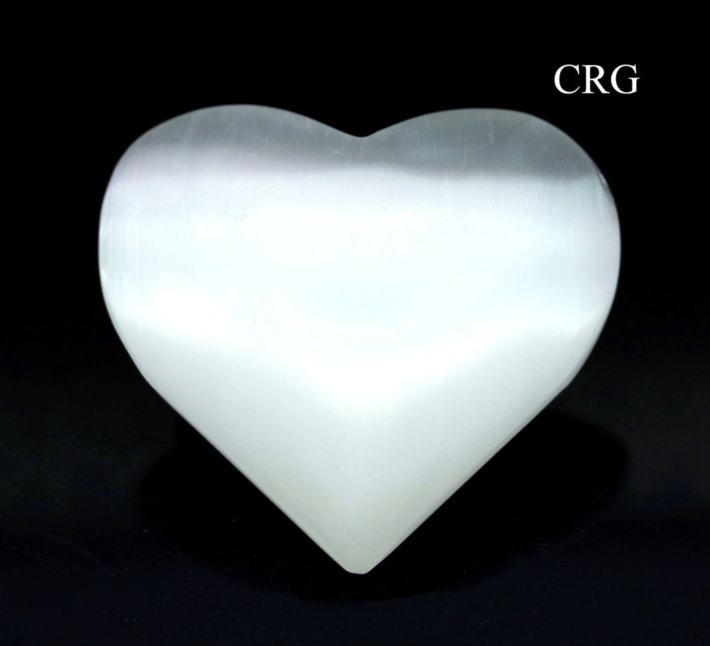 SET OF 4 - White Selenite Heart / 60-70mm AVG