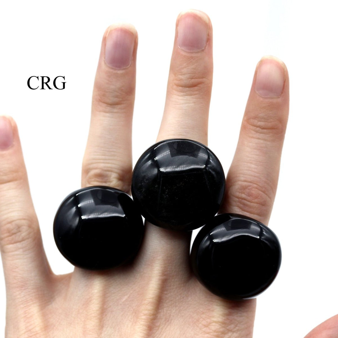 SET OF 5 - Black Obsidian Rings / Assorted SizesCrystal River Gems