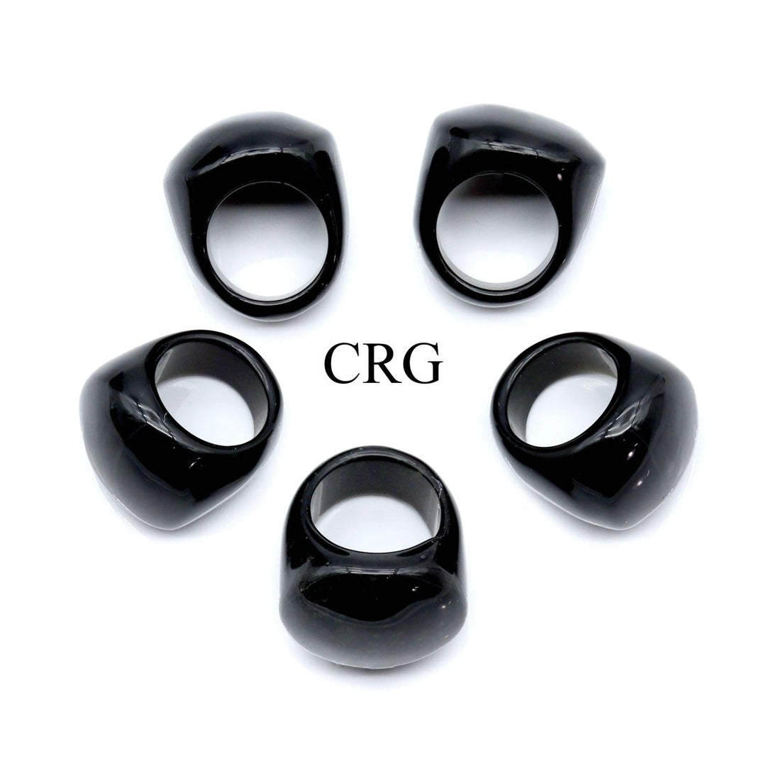 SET OF 5 - Black Obsidian Rings / Assorted SizesCrystal River Gems