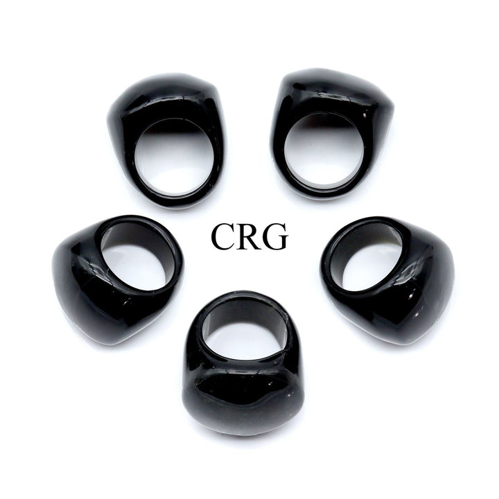 SET OF 5 - Black Obsidian Rings / Assorted SizesCrystal River Gems