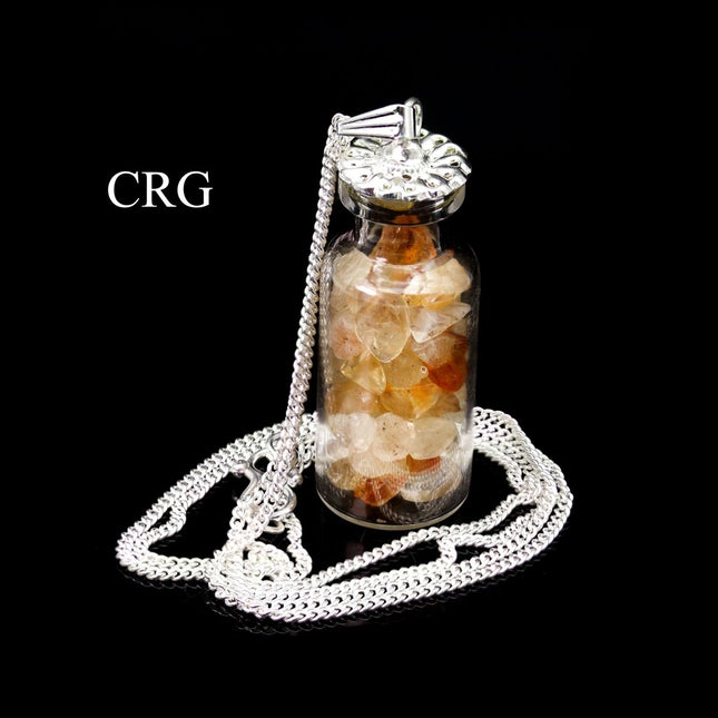 SET OF 5 - Citrine Chip Bottle Pendants - Crystal River Gems